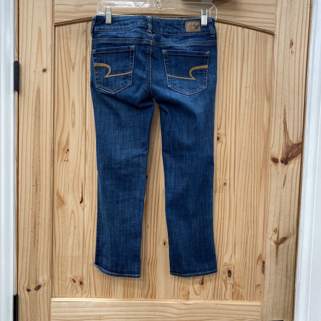 WOMENS AMERICAN EAGLE DK DENIM JEANS 0