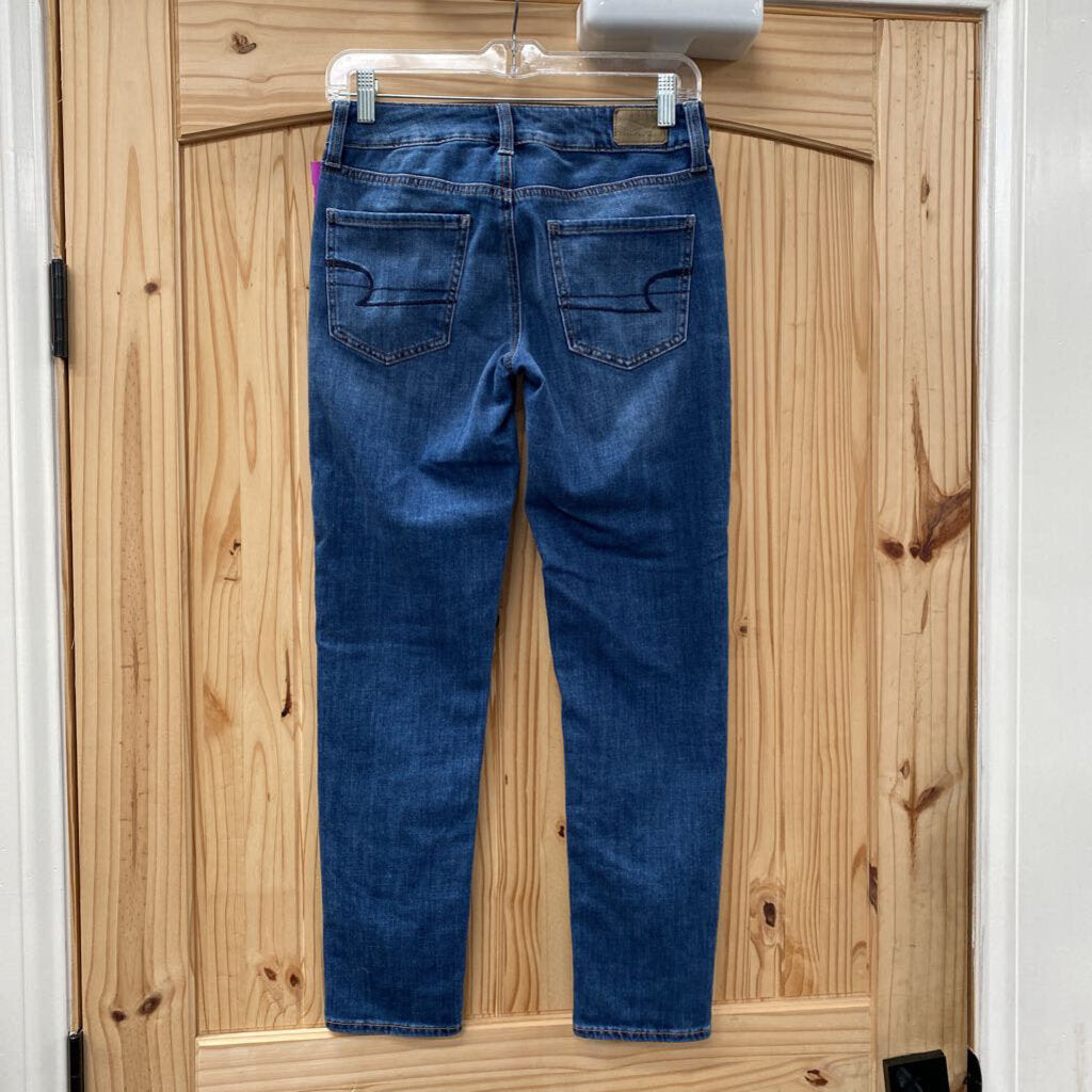 WOMENS AMERICAN EAGLE DK DENIM JEANS 0