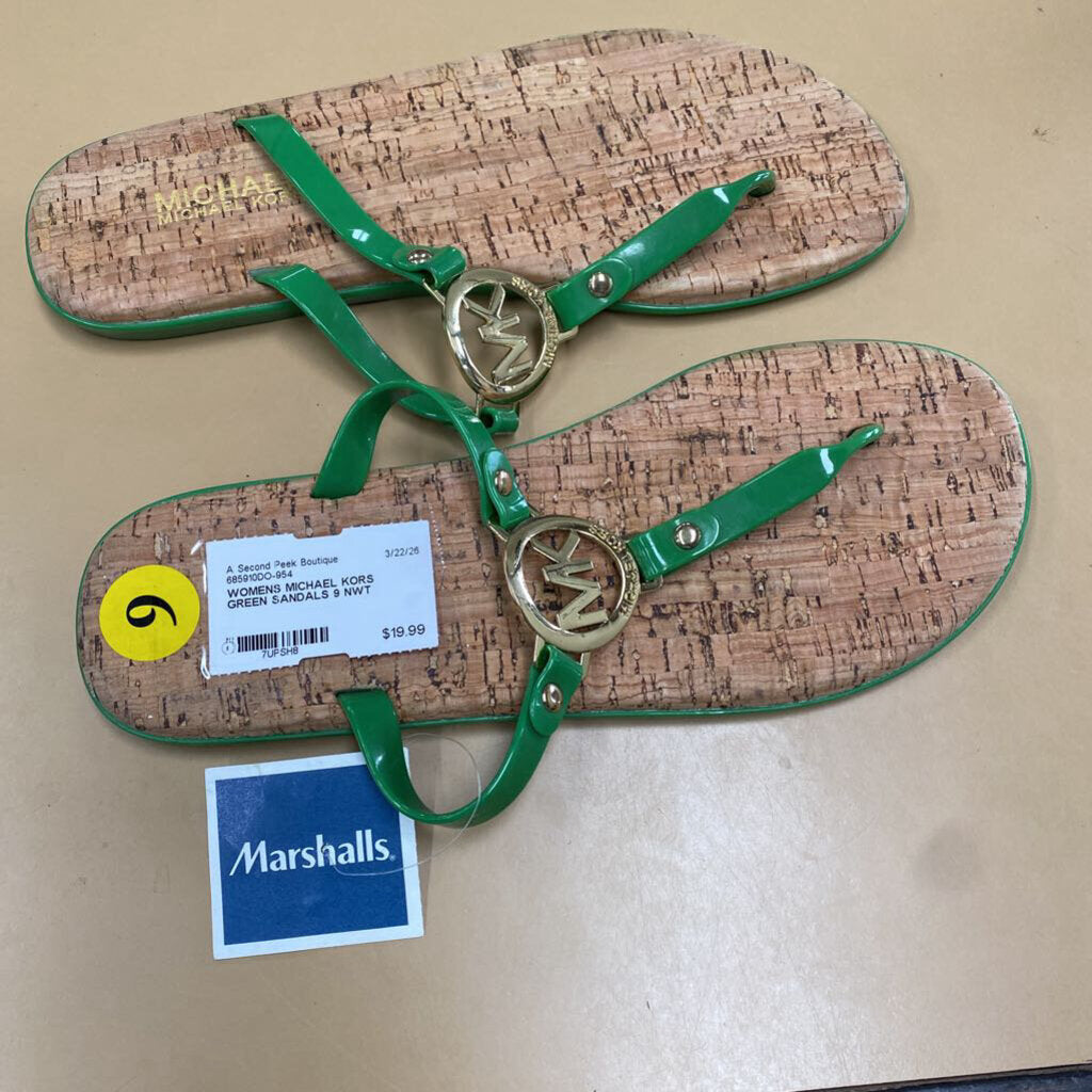 WOMENS MICHAEL KORS GREEN SANDALS 9 NWT