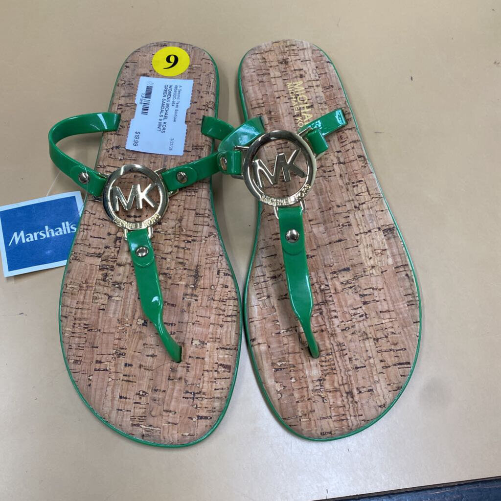 WOMENS MICHAEL KORS GREEN SANDALS 9 NWT