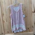 WOMENS THE LOFT SL TOP WINE/WHITE/PINK XS