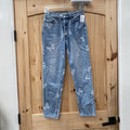 WOMENS PACSUN LT DENIM JEANS W/BUTTERFLIES 25