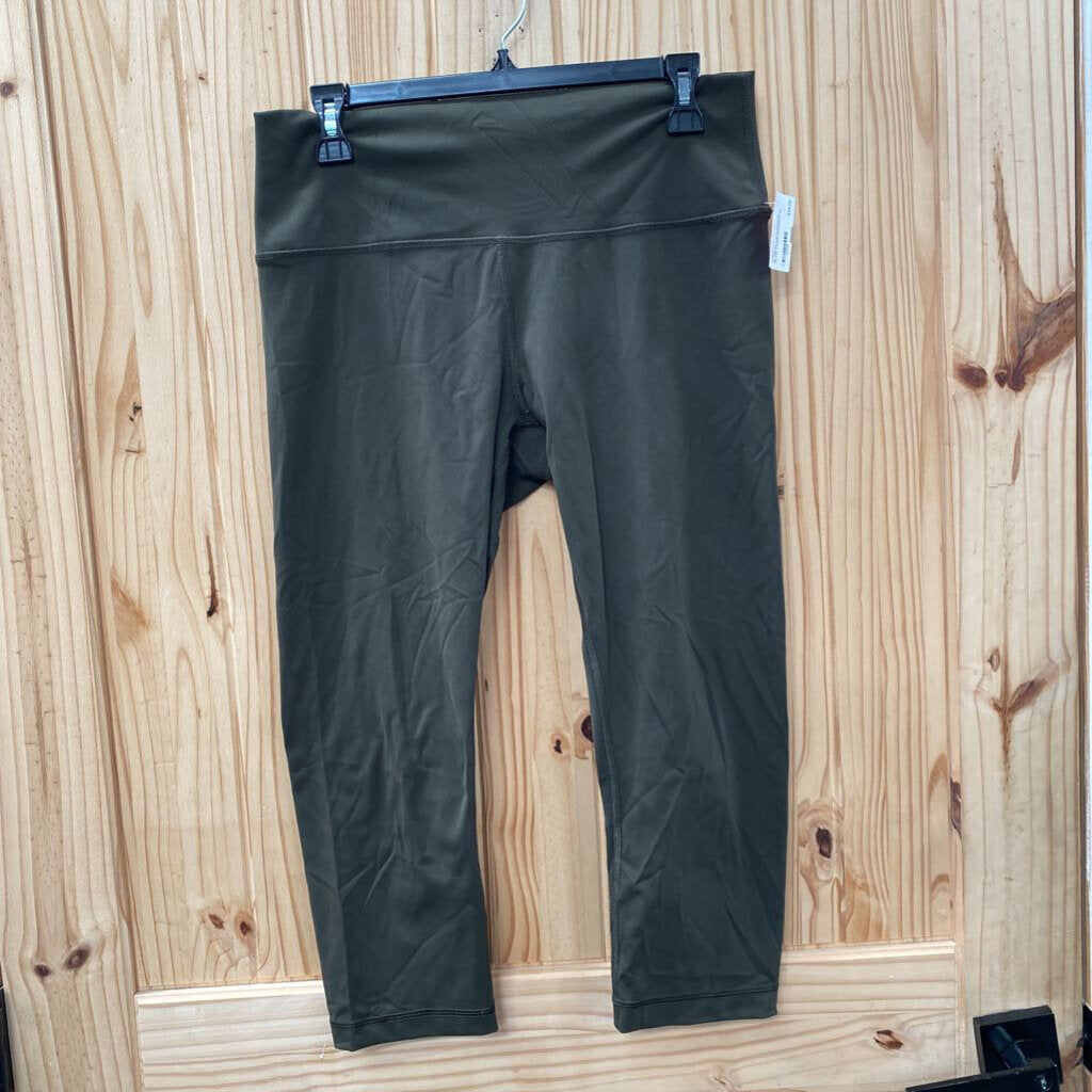 WOMENS LULULEMON DK OLIVE GREEN LEGGINGS 12