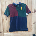 BOYS POLO RALPH LAUREN SHIRT NAVY BLUE/DK GREEN/MAROON L 14/16