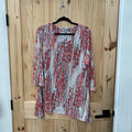 WOMENS JM COLLECTION CASUAL TOP RED/TAN/BLK 1X