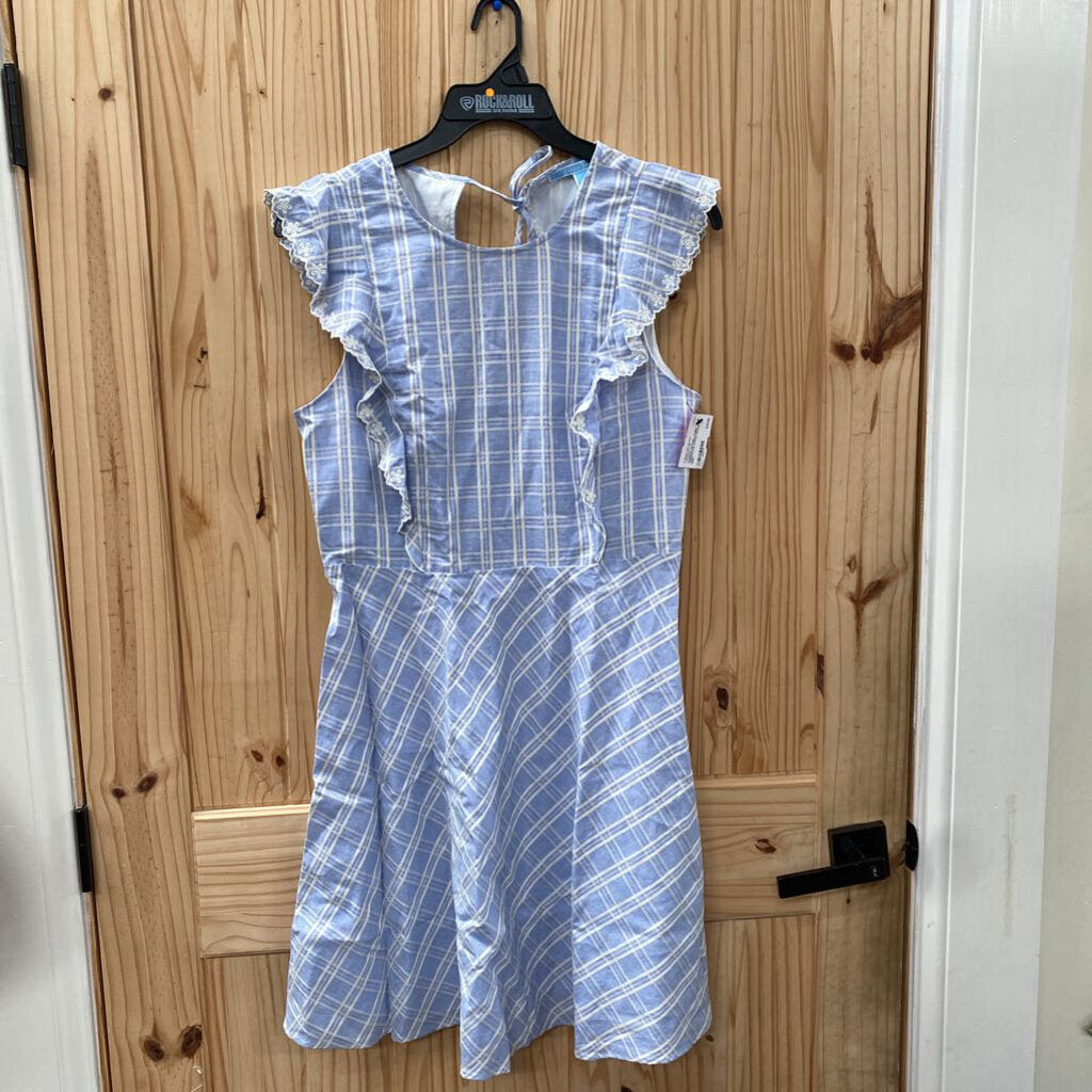 WOMENS DRAPER JAMES LINEN/WHITE STRIPE DRESS 12 NWT
