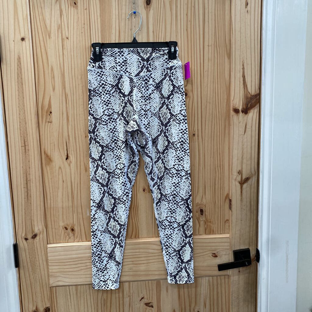 WOMENS BLK/WHITE SNAKESKIN DESIGN LEGGINGS M