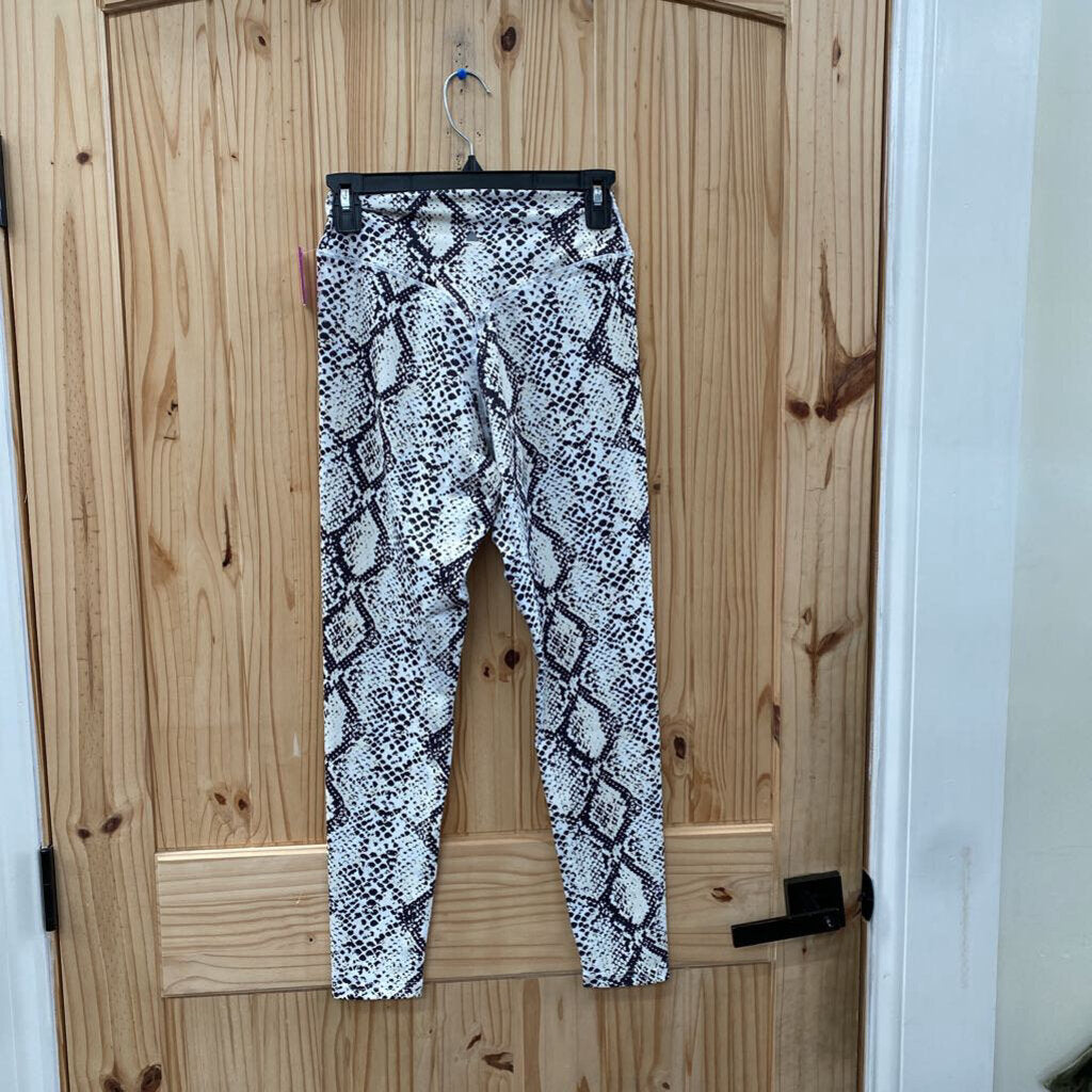 WOMENS BLK/WHITE SNAKESKIN DESIGN LEGGINGS M