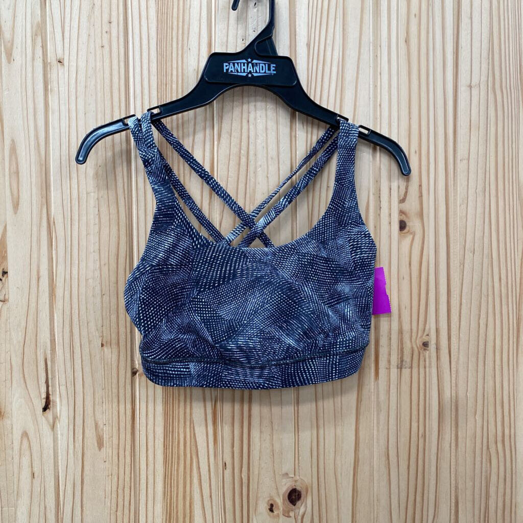 WOMENS LULULEMON BLK/WHITE SPORTS BRA 6