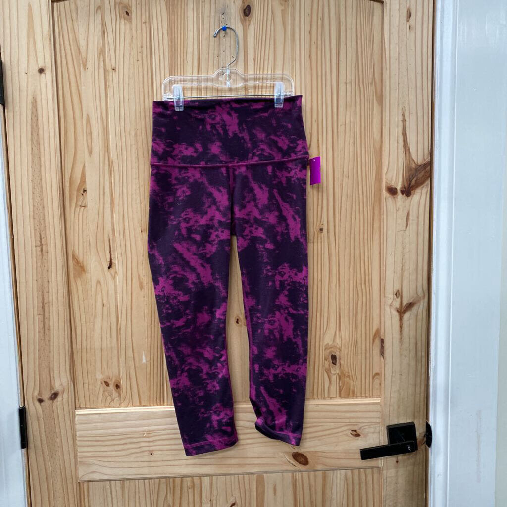 WOMENS LULULEMON PURPLE/BLK LEGGINGS S