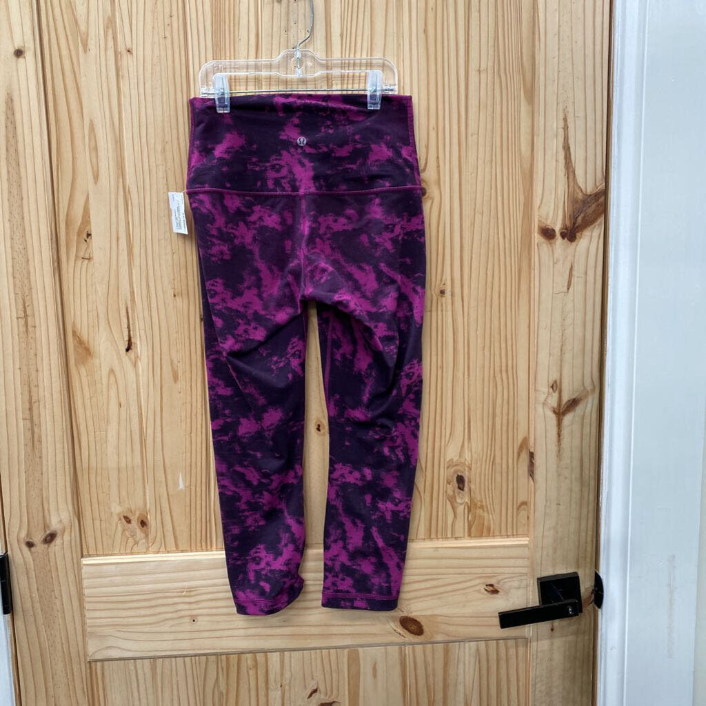 WOMENS LULULEMON PURPLE/BLK LEGGINGS S