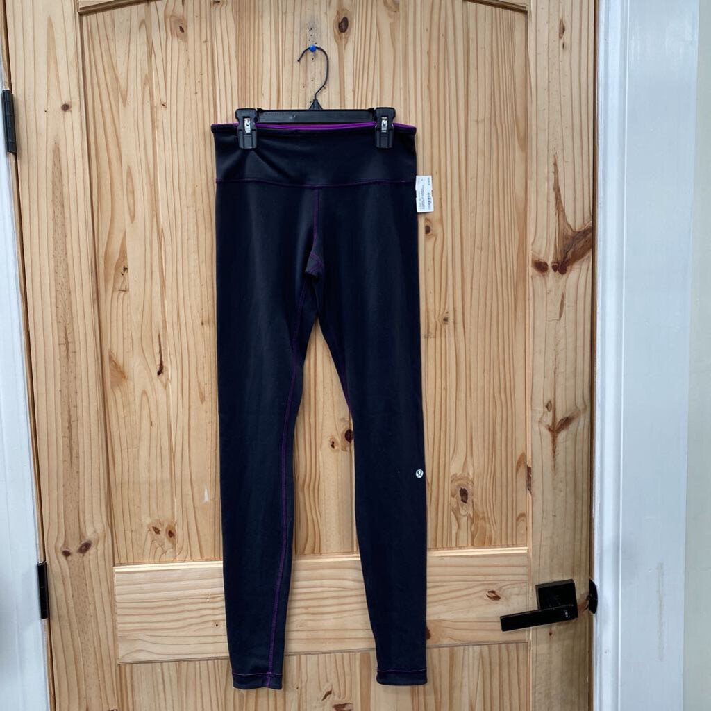 WOMENS LULULEMON PURPLE/BLK LEGGINGS 4