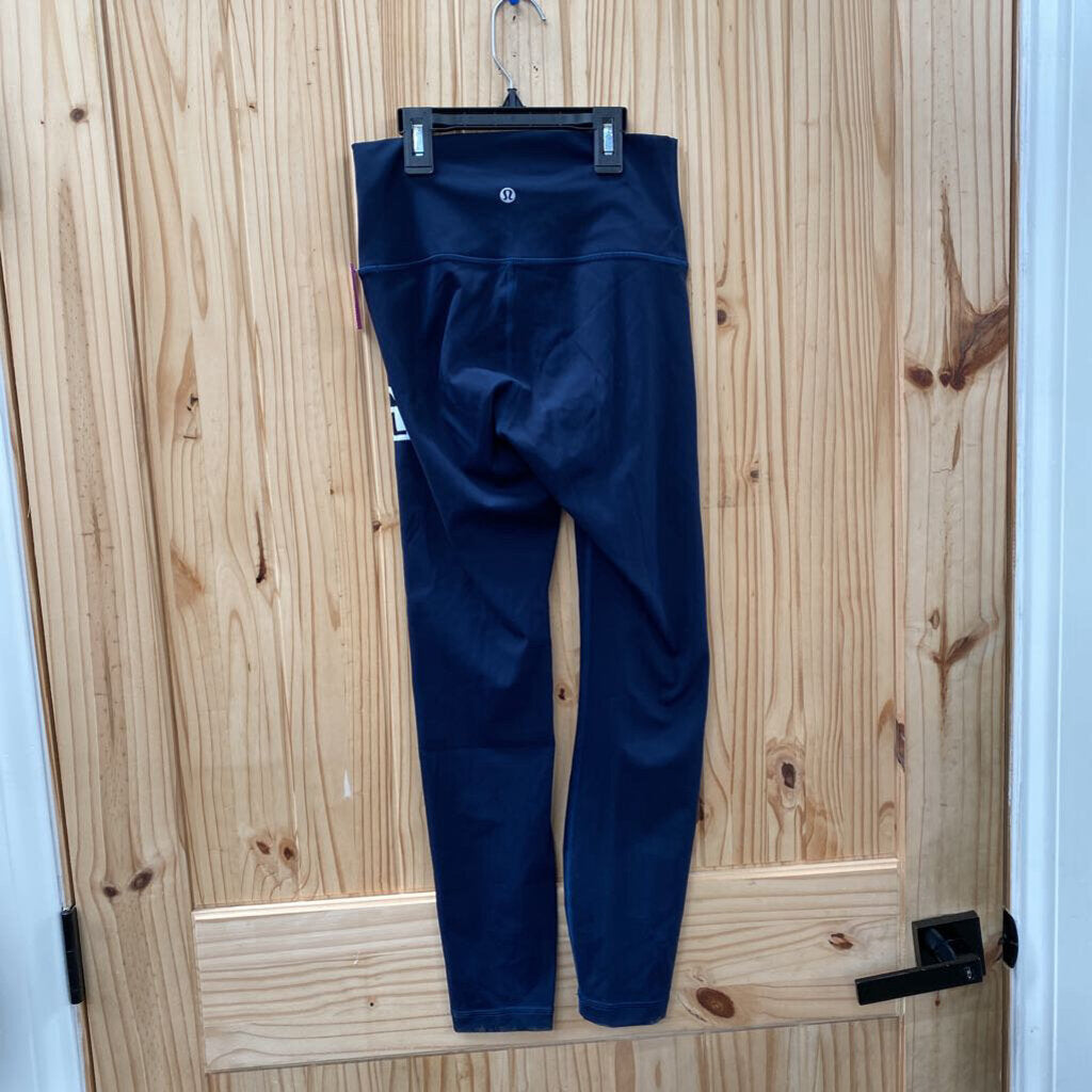 WOMENS LULULEMON DK TEAL/WHITE LEGGINGS W/SKULL HEAD SOUL 4