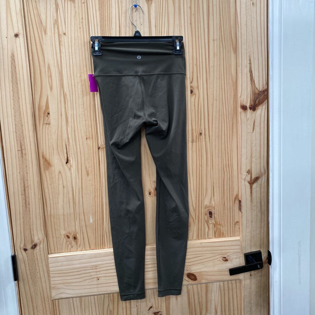 WOMENS LULULEMON DK OLIV EGREEN LEGGINGS 4