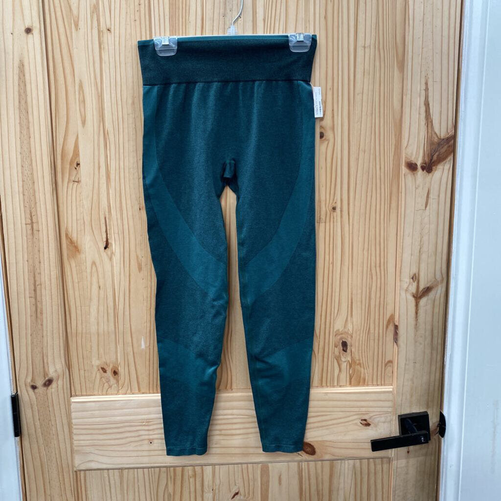 WOMENS VS PINK DK GREEN LEGGINGS M