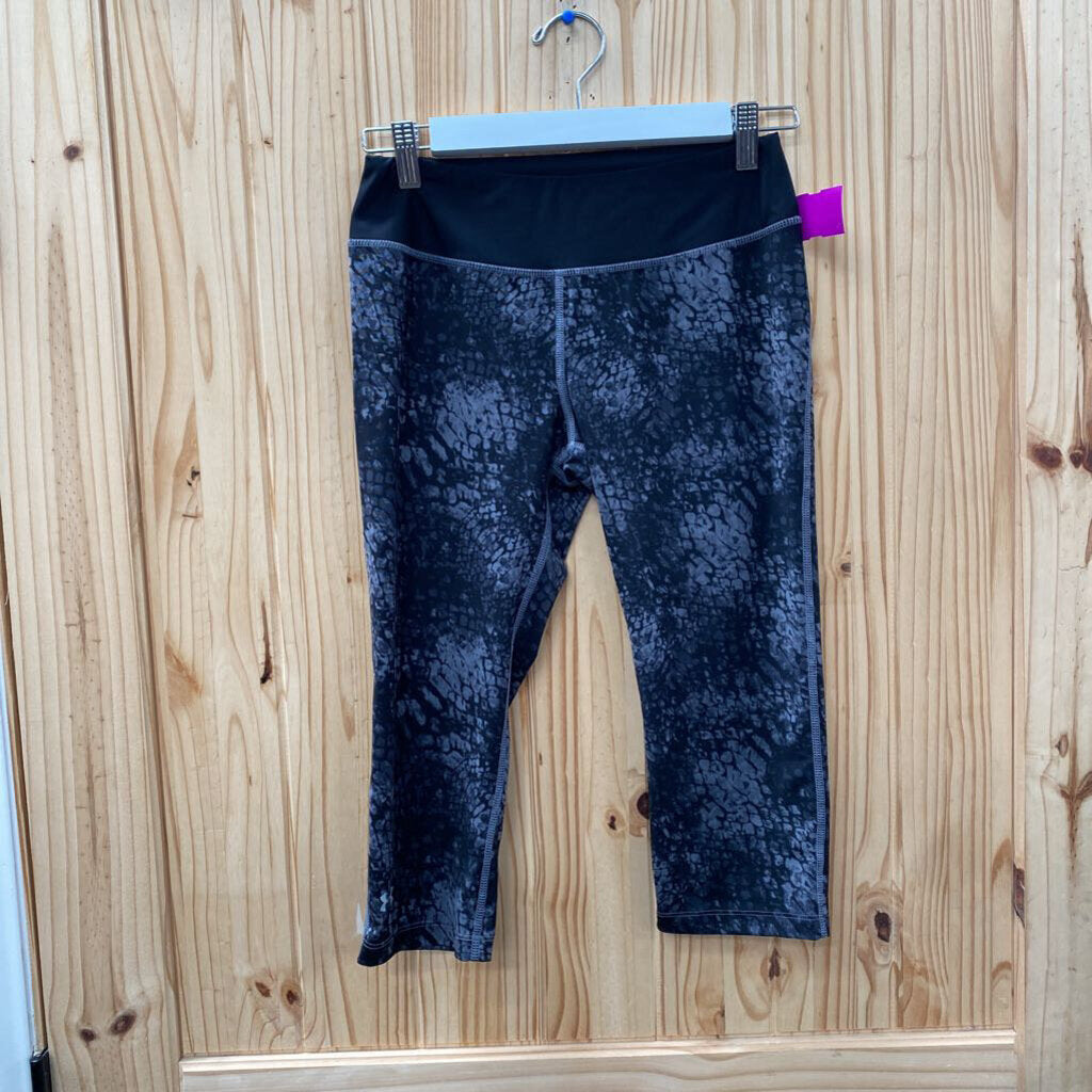 WOMENS UNDER ARMOUR GREY/BLK CAPRIS S