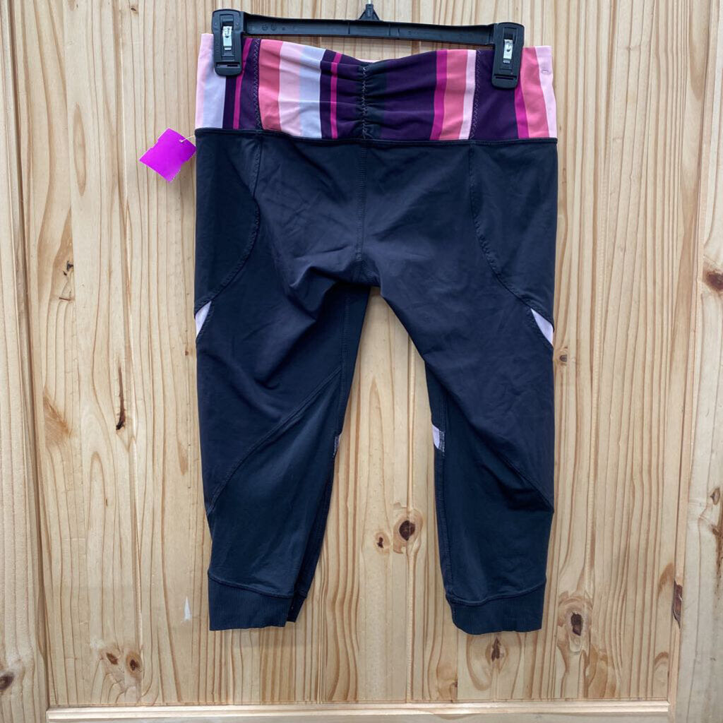 WOMENS LULULEMON CAPRI BLK/PINK/PURPLE 6