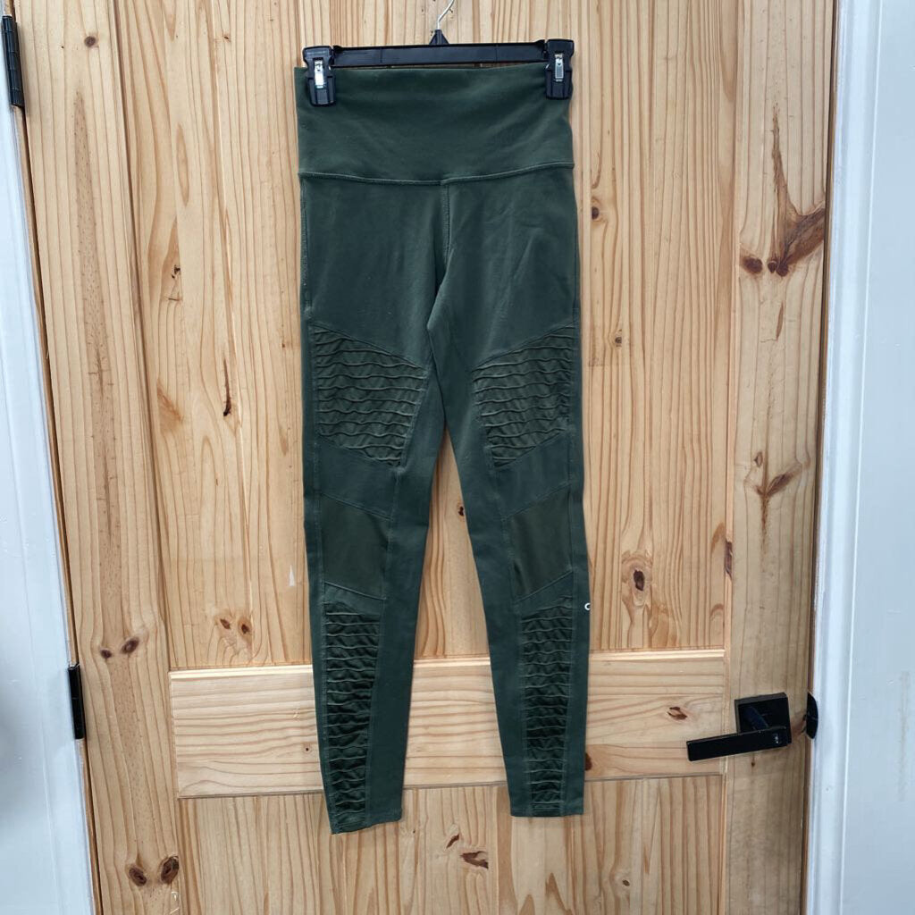 WOMENS ALO DK GREEN LEGGINGS S