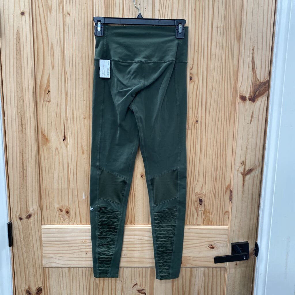 WOMENS ALO DK GREEN LEGGINGS S
