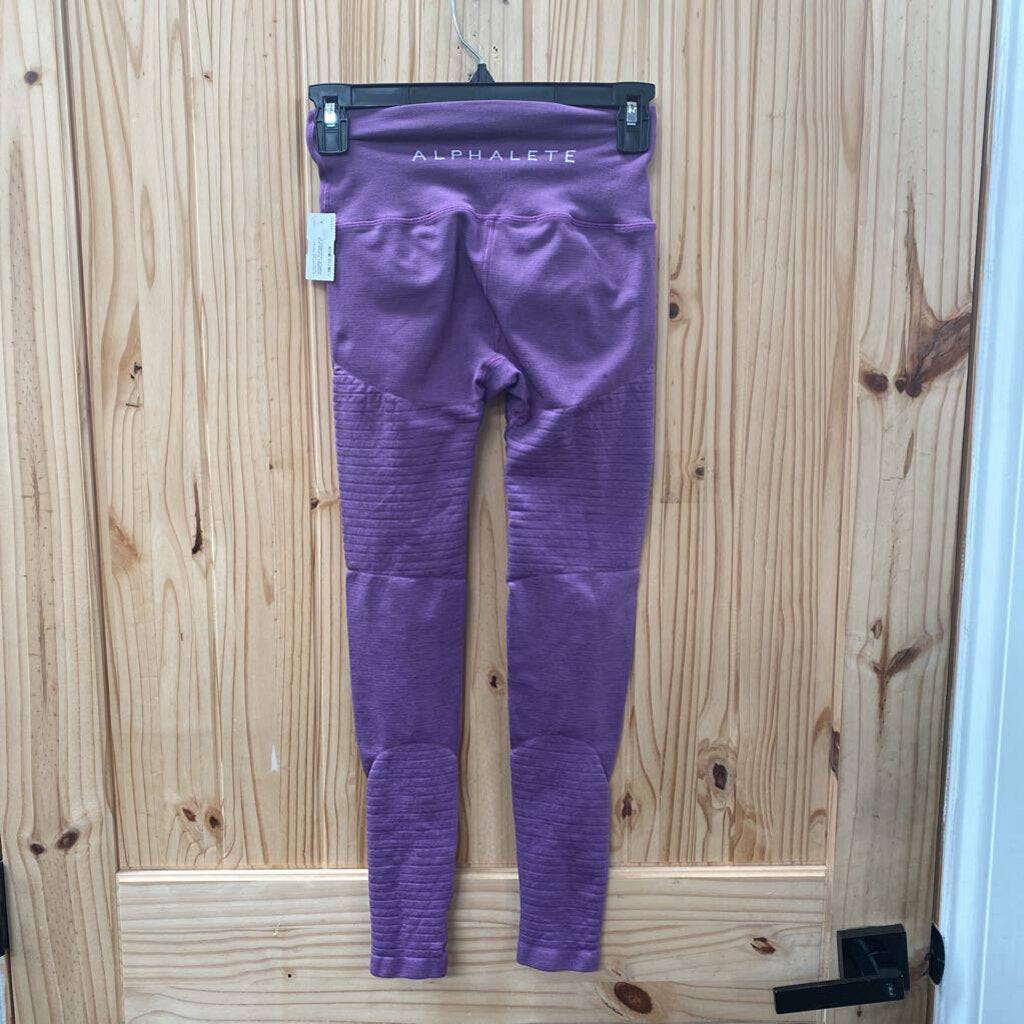 WOMENS ALPHALETE PURPLE LEGGINGS S