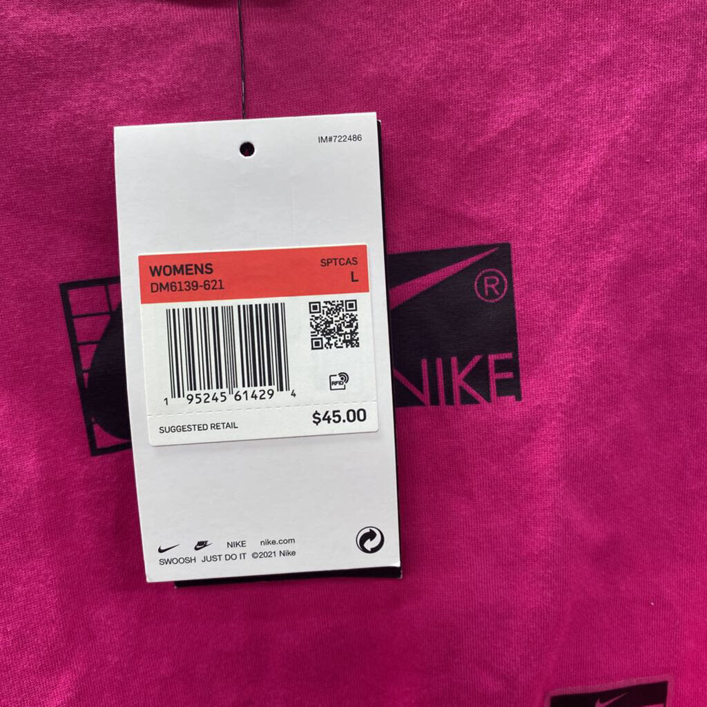 WOMENS NIKE DK PINK/BLK L NWT
