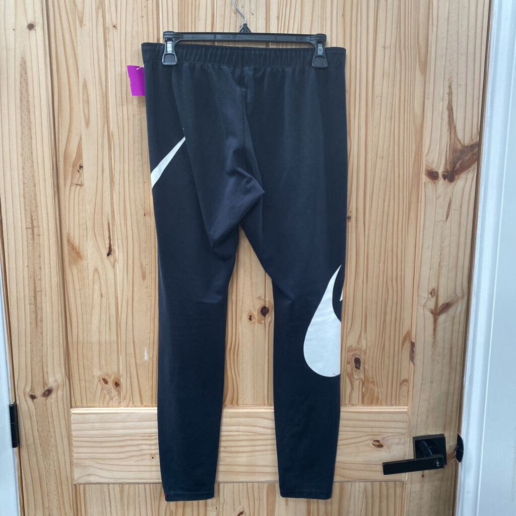 WOMENS NIKE LEGGINGS BLK/WHITE L