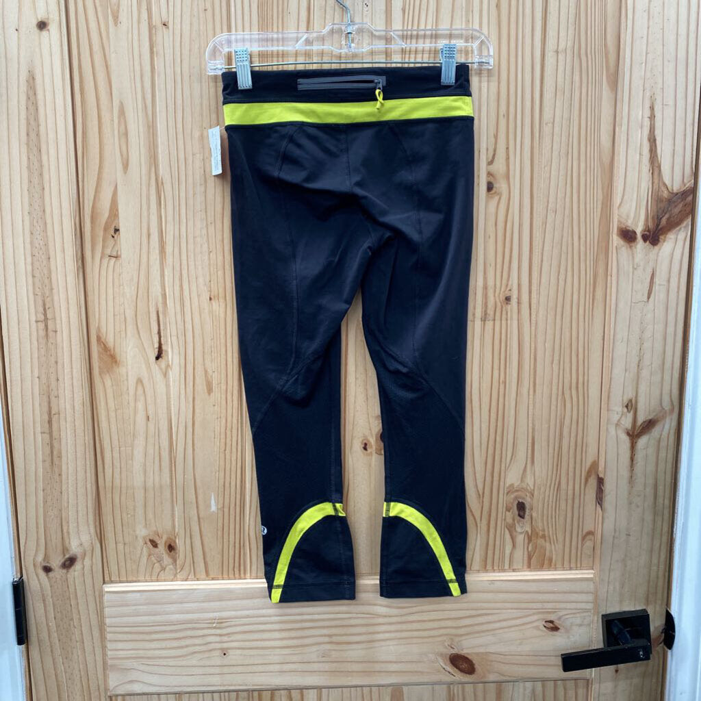WOMENS LULULEMON LEGGINGS BLK/YELLOW 4