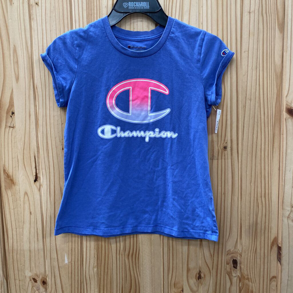 GIRLS CHAMPION PERWRINKL/PINK/WHITE SHIRT L 12