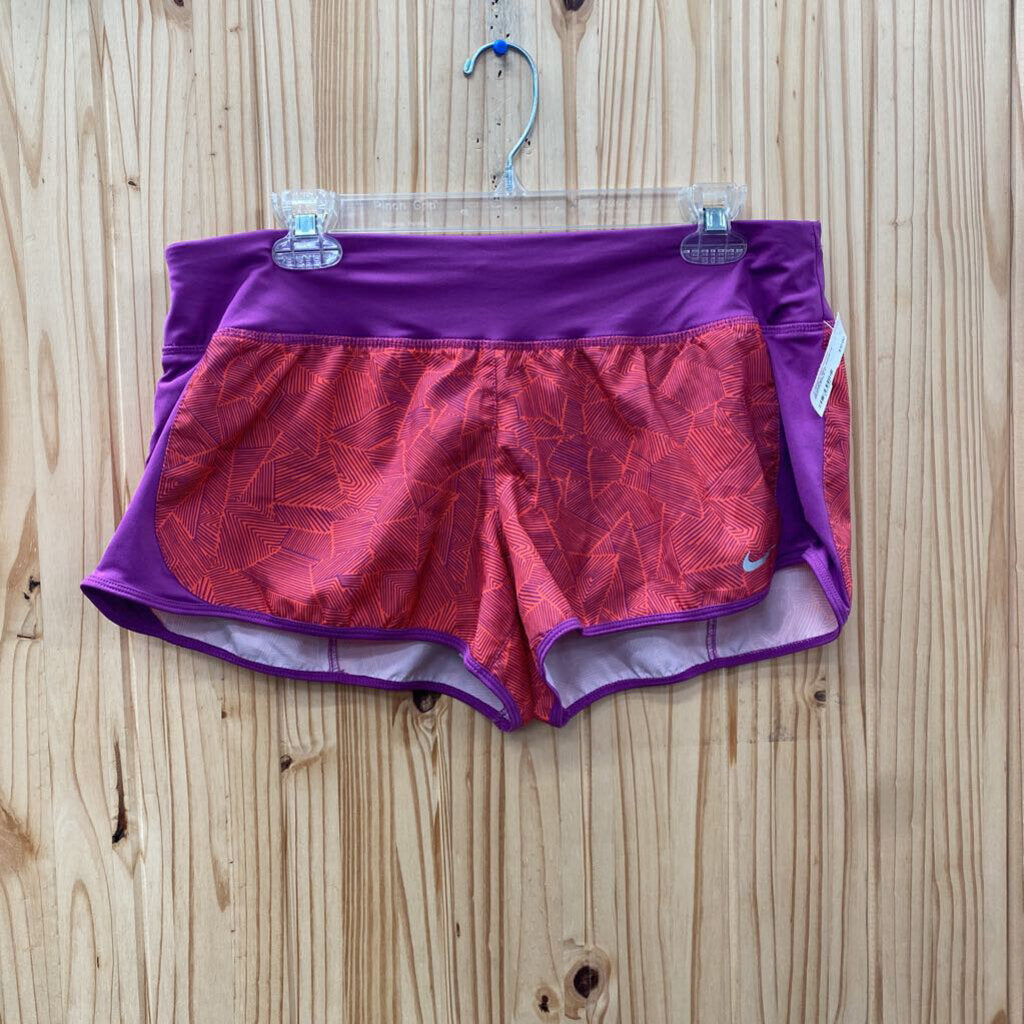 WOMENS NIKE SHORTS RED/PURPLE L