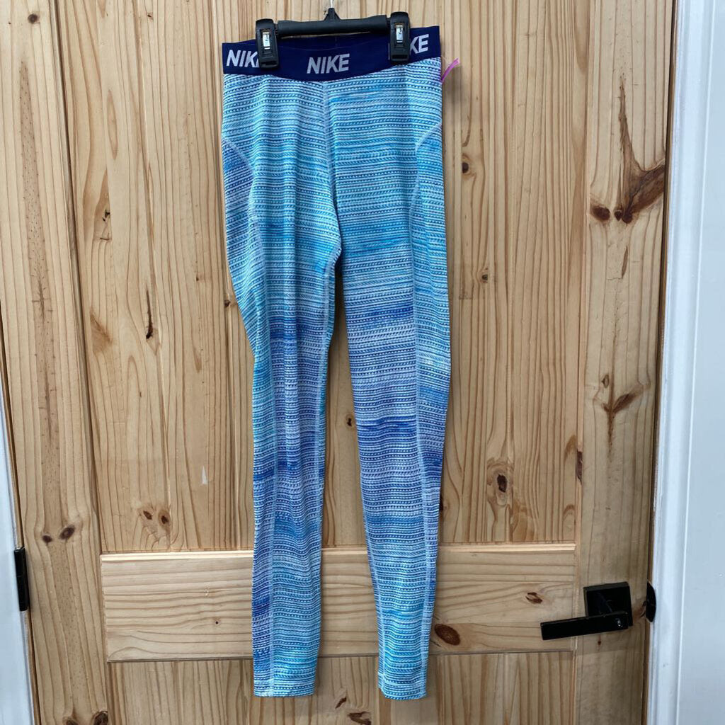 WOMENS NIKE LEGGINGS LT BLUE/WHITE XS
