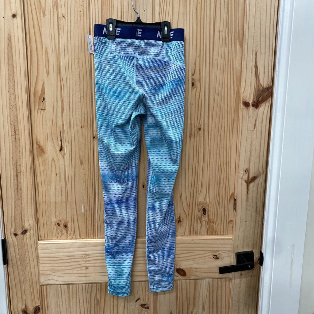 WOMENS NIKE LEGGINGS LT BLUE/WHITE XS