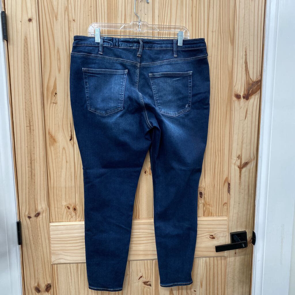 WOMENS SILVER DK DENIM JEANS 1X