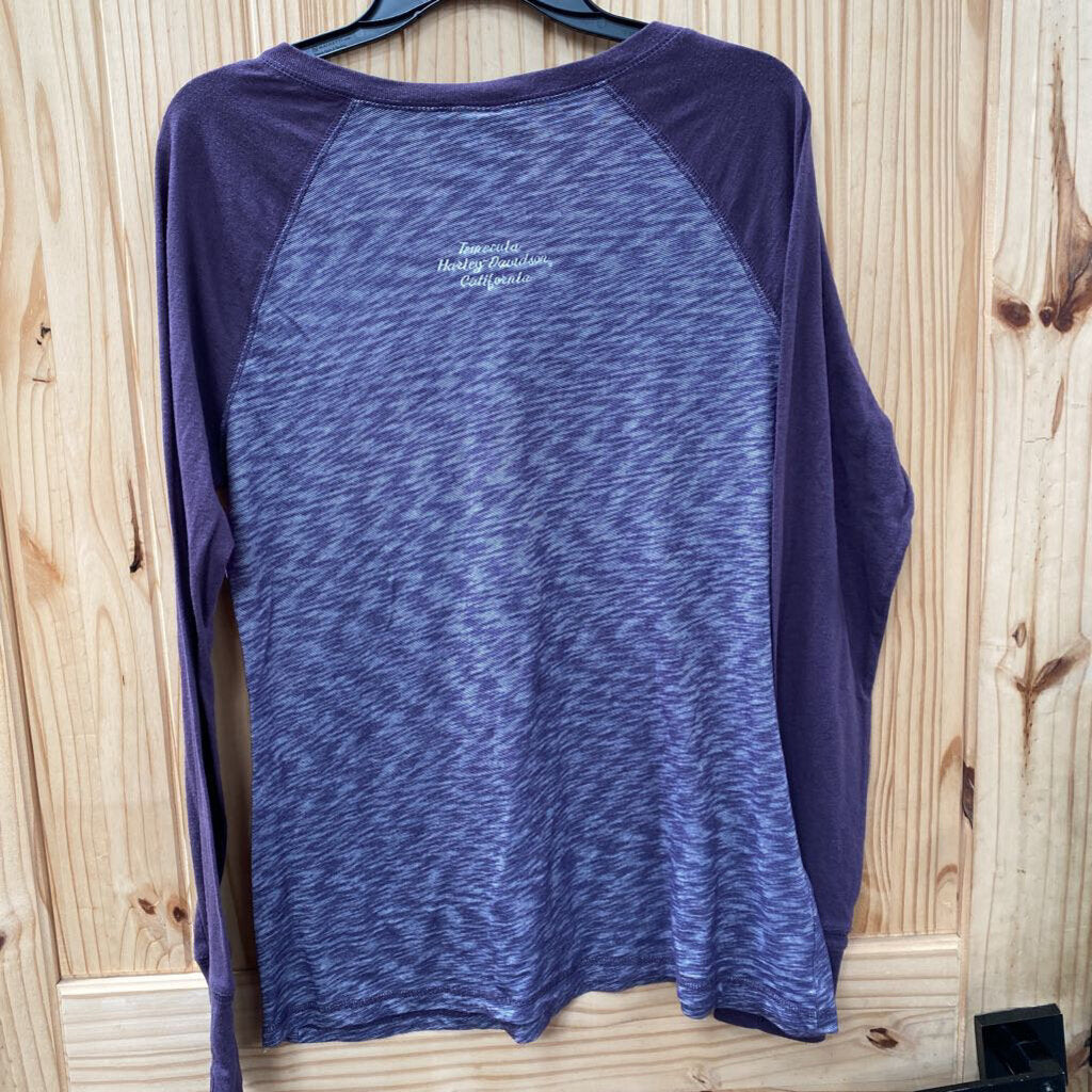 WOMENS HARLEY DAVIDSON LS PURPLE SHIRT XL