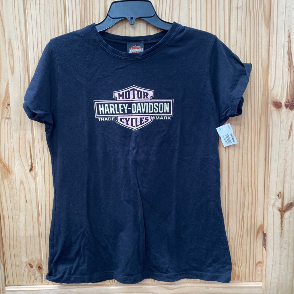 WOMENS HARLEY DAVIDSON SHIRT BLK/PINK/BEIGE XL