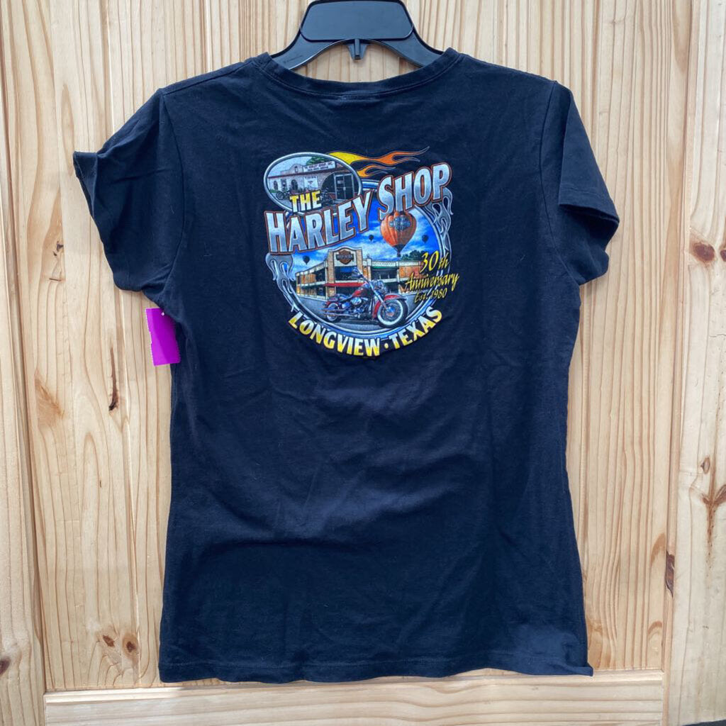 WOMENS HARLEY DAVIDSON SHIRT BLK/PINK/BEIGE XL