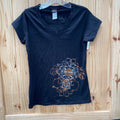 WOMENS HARLEY DAVIDSON SHIRT BLK/WHIITE/ORANGE M