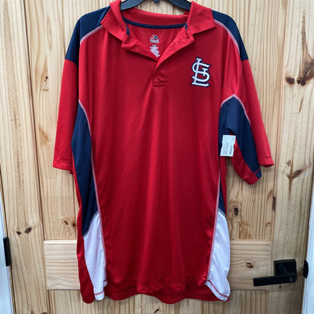 MENS ST. LOUIS SHIRT RED/NAVY BLUE XLT