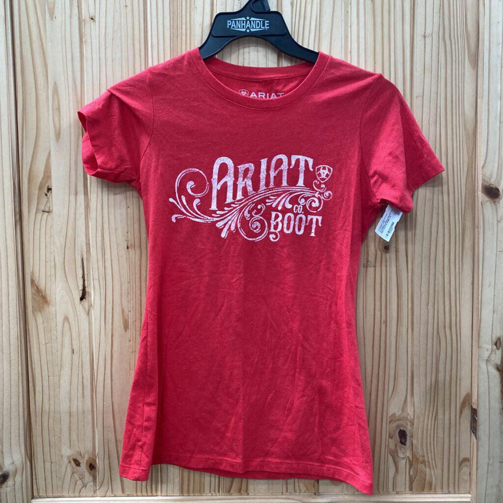 WOMENS ARIAT BOOT CO. RED/WHITE SHIRT S