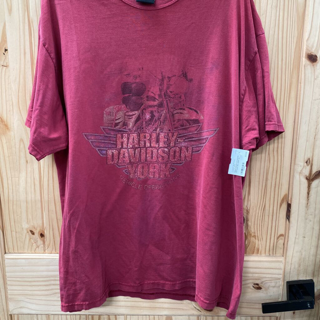 MENS HARLEY DAVIDSON VINTAGE RED SHIRT XL