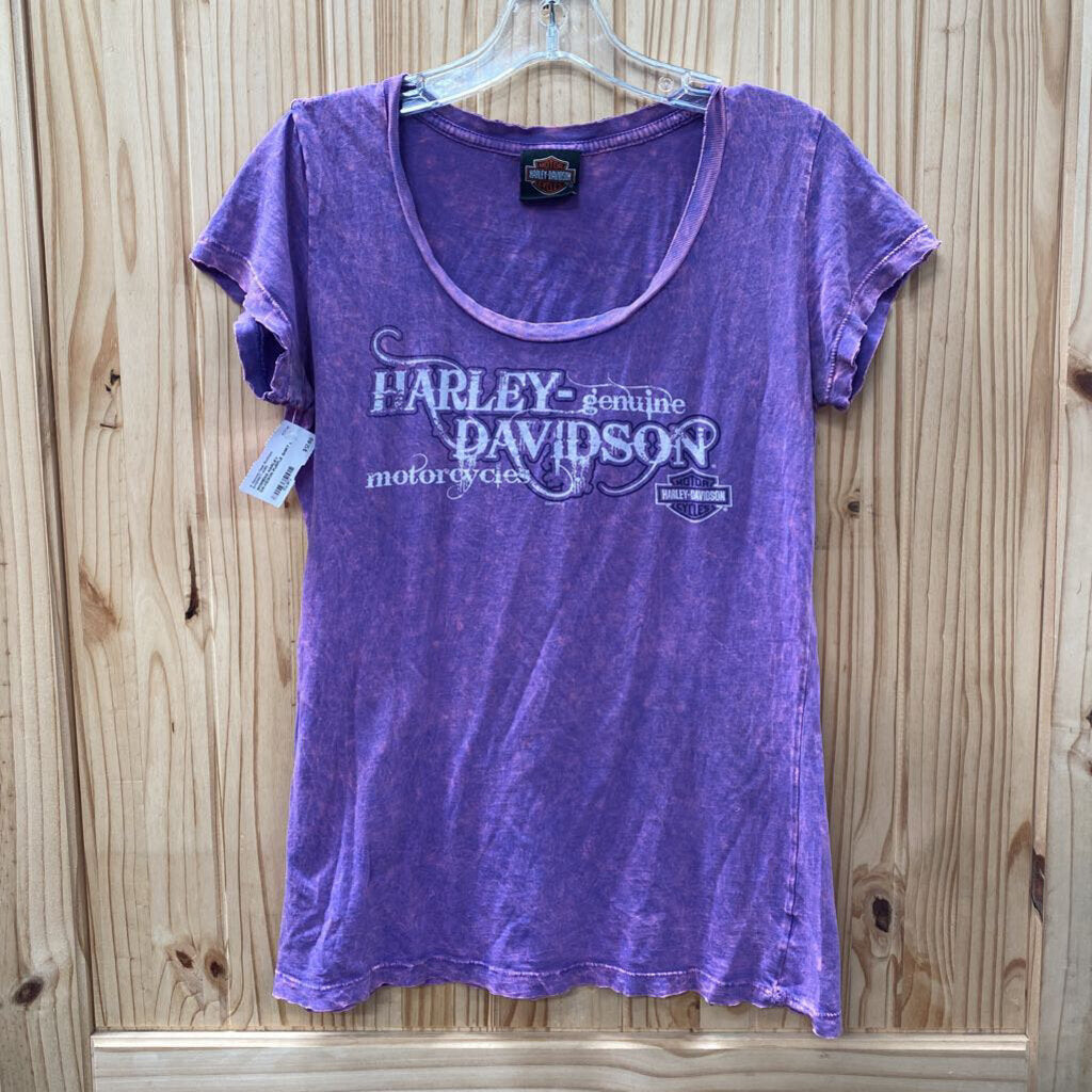 WOMENS HARLEY DAVIDSON PURPLE SHIRT L
