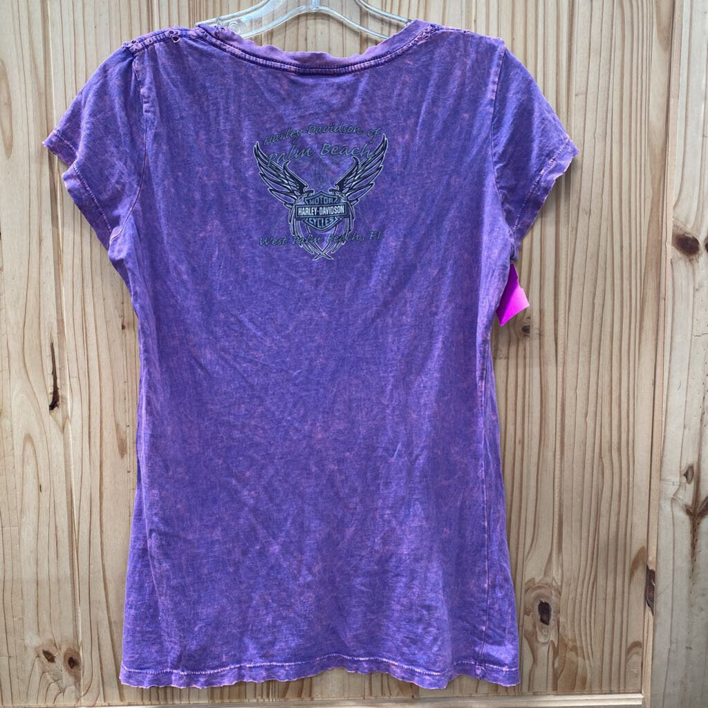 WOMENS HARLEY DAVIDSON PURPLE SHIRT L