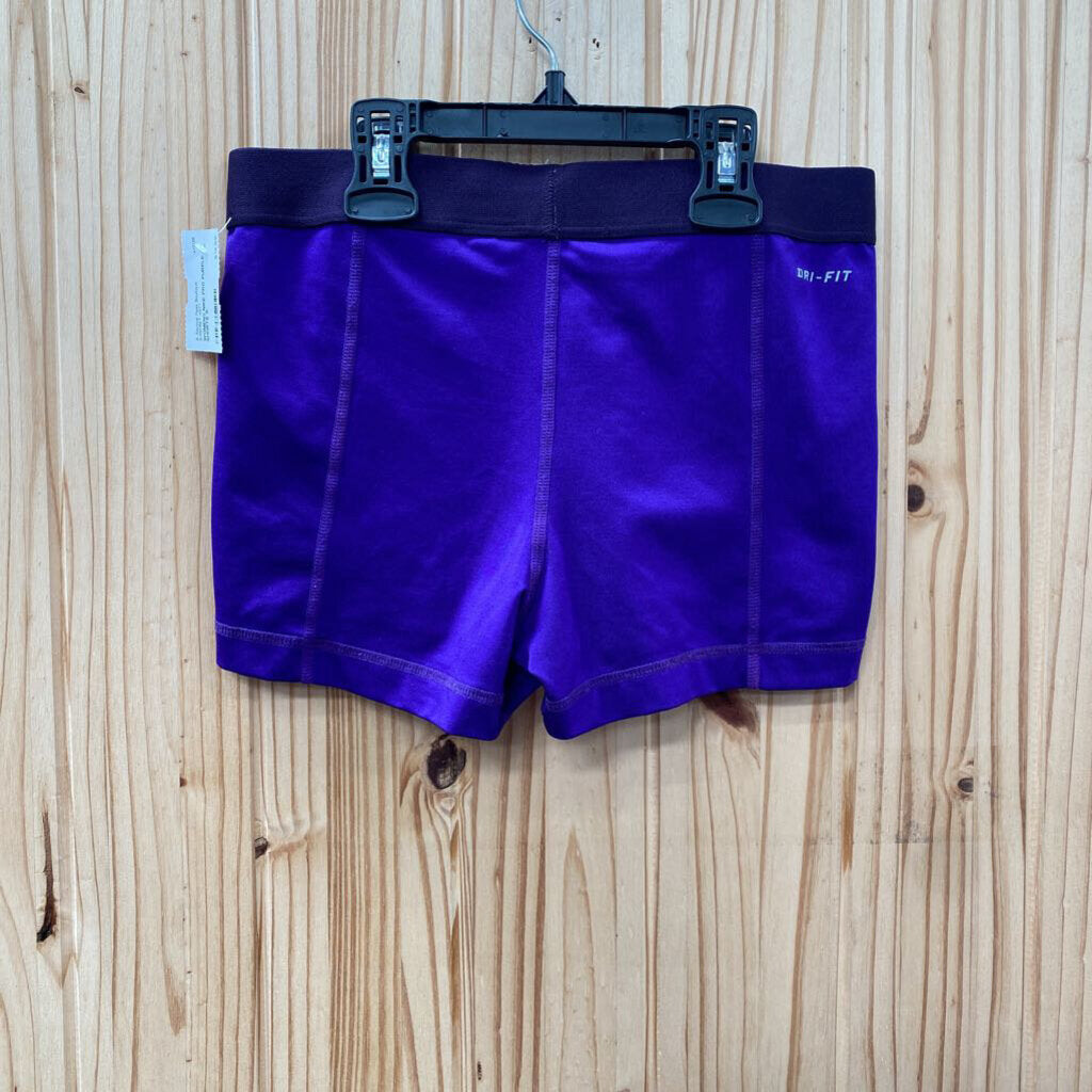 WOMENS NIKE PRO PURPLE SHORTS S