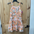 GIRLS KNIT WORKS SL DRESS PEACH/GREEN 16 1/2