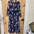 WOMENS INDIGO ROSE DK TEAL FLORAL DRESS 1X
