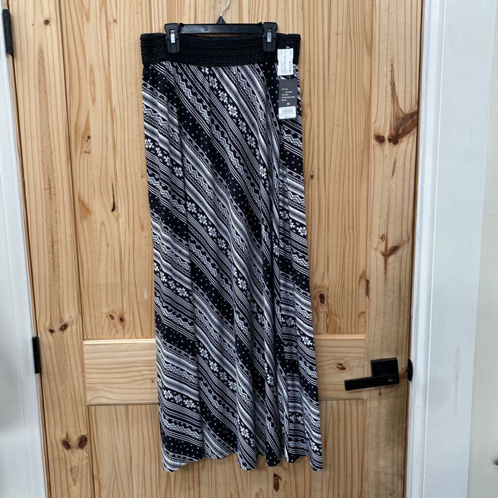 WOMENS ROBERT LOUIS BLK/WHITE CASUAL SKIRT M NWT