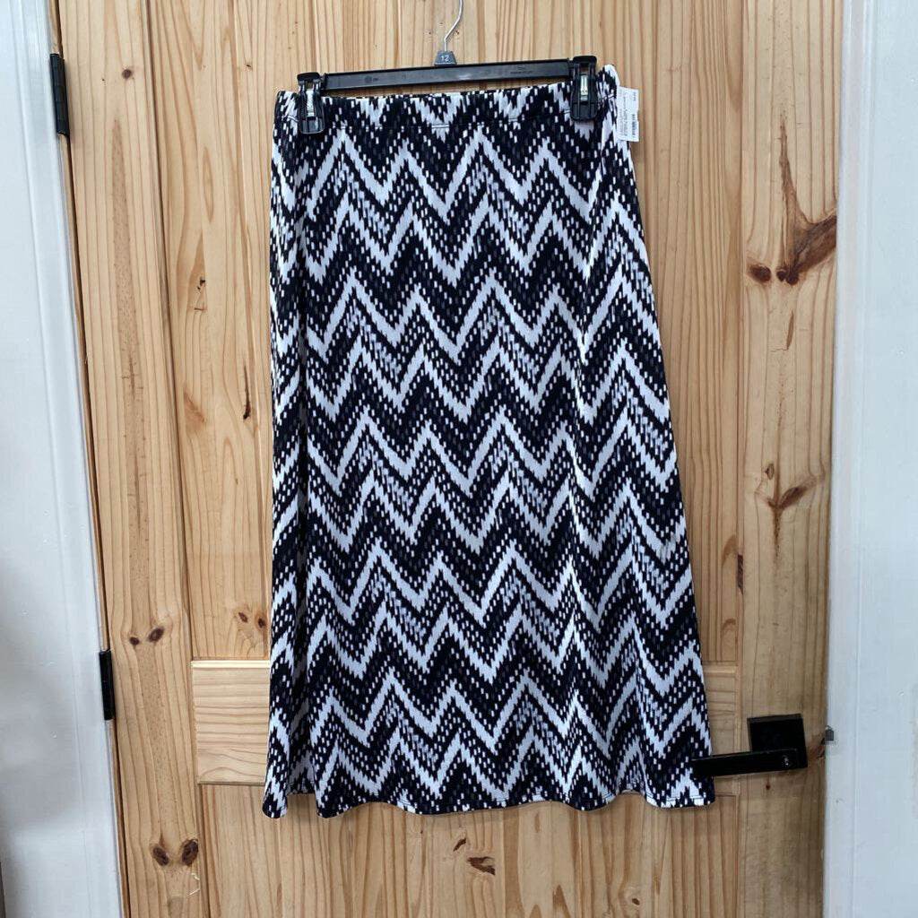 WOMENS VALERIE STEVENS BLK/WHITE SKIRT S