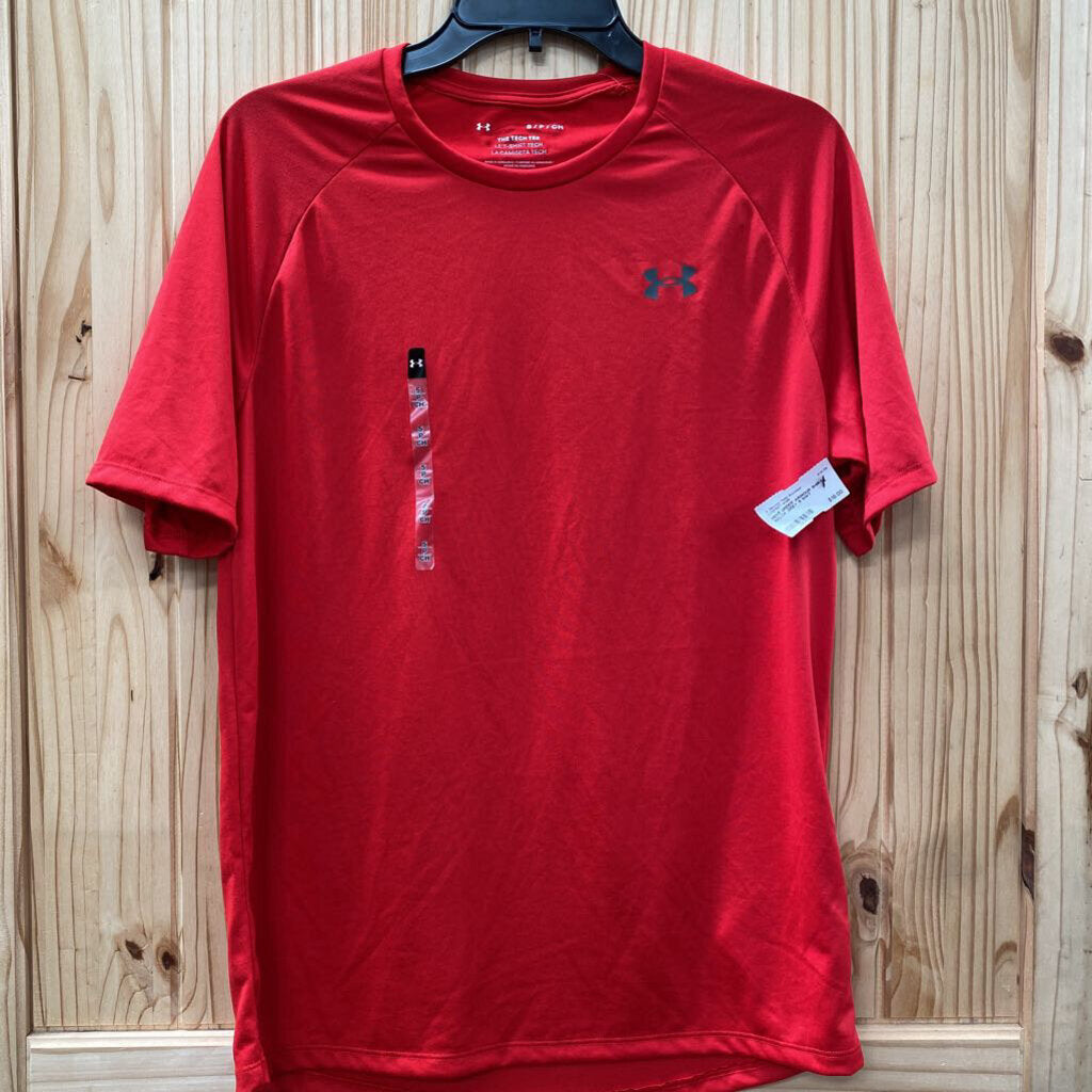MENS UNDER ARMOUR SHIRT RED/DK GREY S NWT