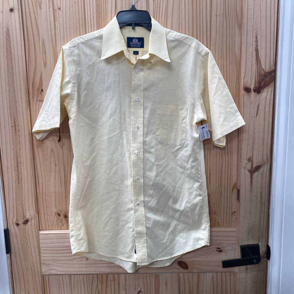 MENS STAFFORD LS BUTTON UP SHIRT YELLOW M