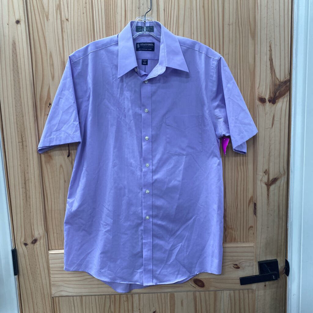 MENS STAFFORD LS CASUAL BUTTON UP SHIRT LT PURPLE M