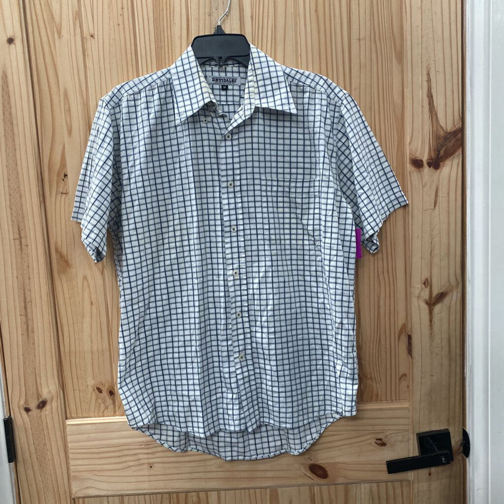 MENS DRYSDALES BUTTON UP SHIRT BLUE/WHITE STRIPE M